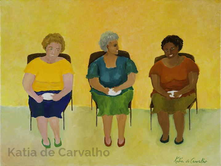 1 oleo s/lienzo (lino) &#34;las tres amigas&#34; - 40x30cm (2010)